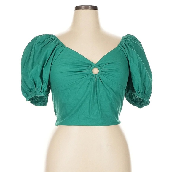 sim & sam Tops - Sim & Sam Short Sleeve Crop Top Sizes Small Shady Green